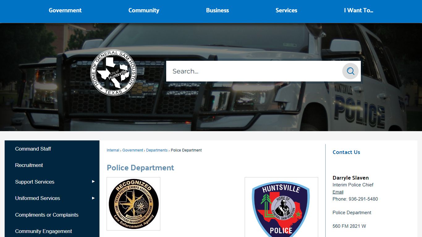 Police Department | Huntsville, TX - Official Website